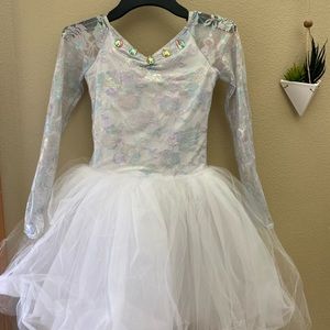 White long sleeved romantic length tutu